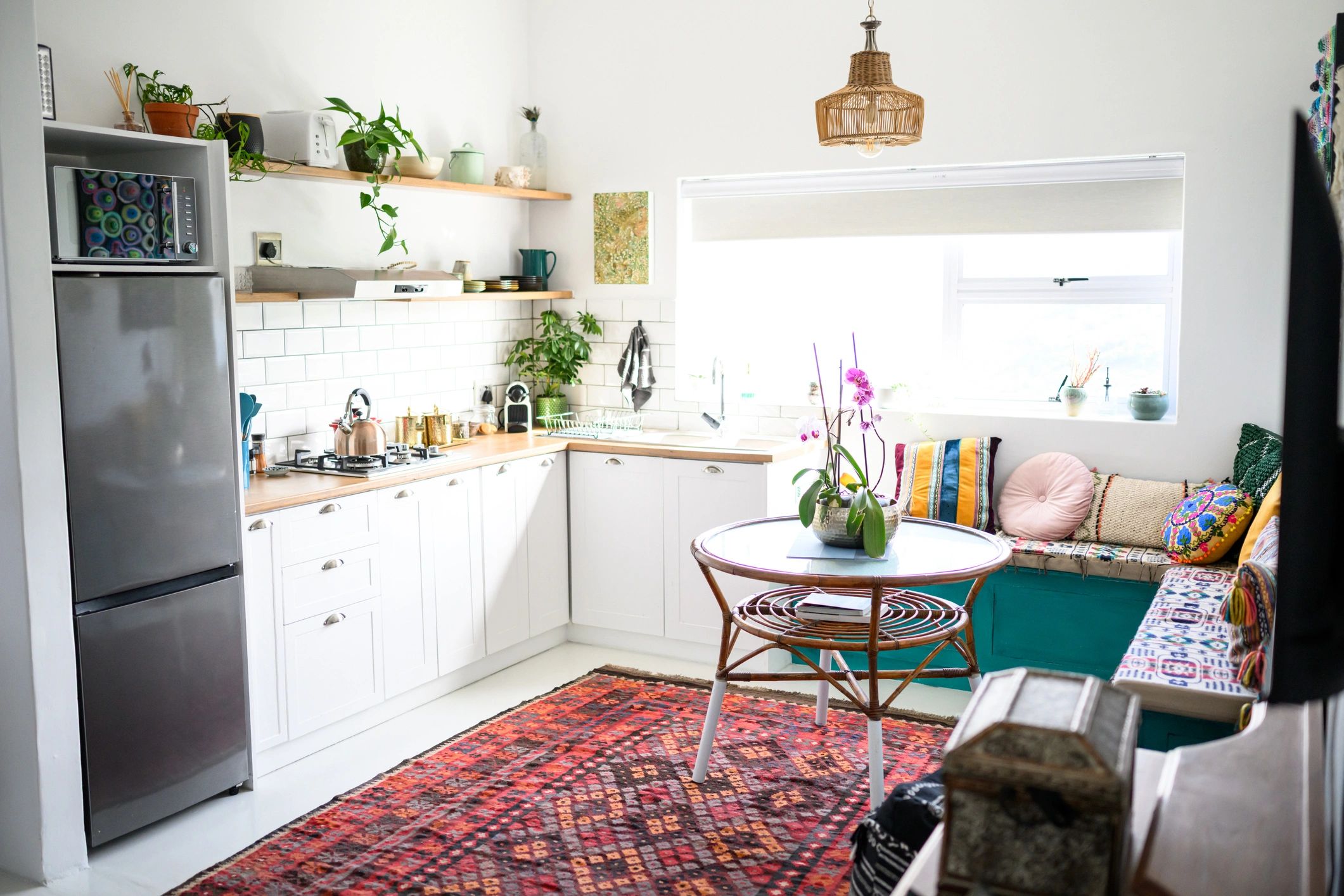 Bright interior kitchen space with modern home styling